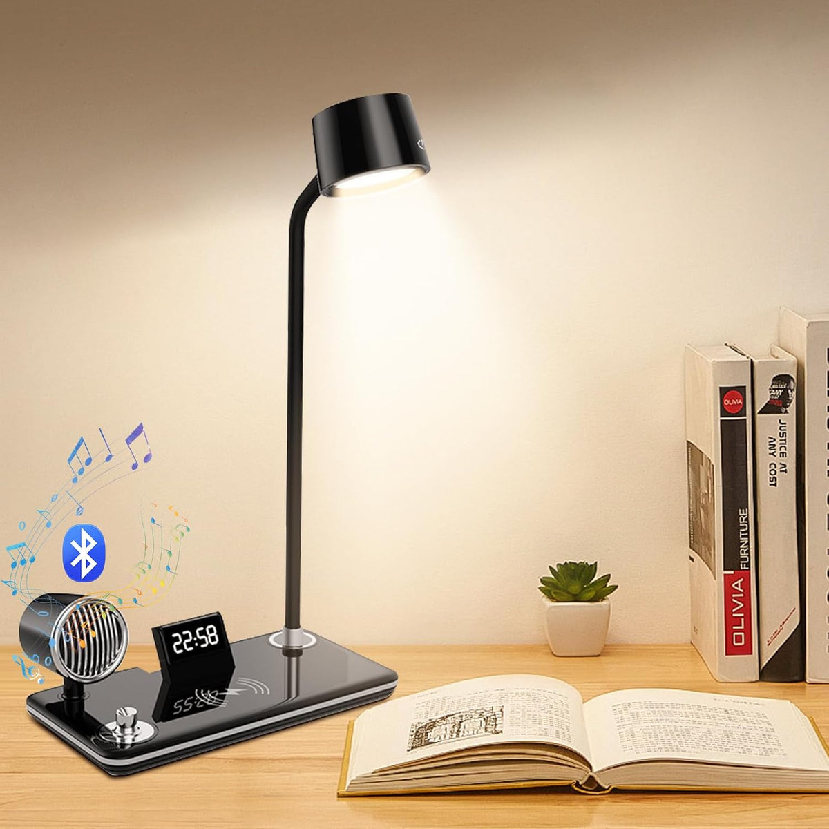4-in-1 Wireless Charger with BT Speaker