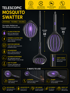 Telescopic Mosquito Swatter Racket