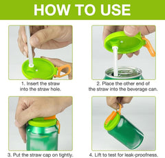 Silicone Cane Cap with Straw