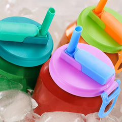 Silicone Cane Cap with Straw