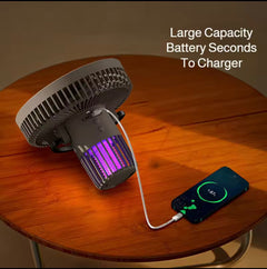 Rechargeable Mosquito Killer Fan with Lighting & Tripod Stand