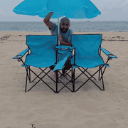 Portable Double Folding Beach Chair with Umbrella © Ⓢ