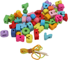 Wooden Alphabet Lacing Toy