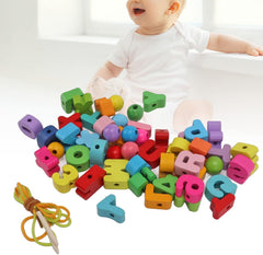 Wooden Alphabet Lacing Toy