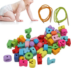 Wooden Alphabet Lacing Toy