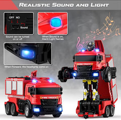 Fire Fighting - RC Deformation Fire Truck with Water Spray Ⓢ