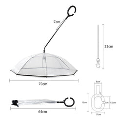 Hot Selling Transparent Pet Supplies Adjustable Pet C Type Umbrella