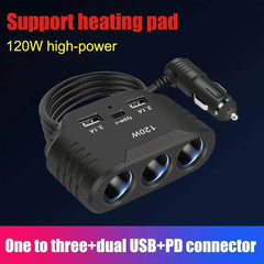 120W Car Charger Splitter