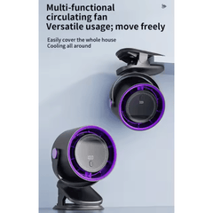 Mini LED Display Circulating Desk Fan