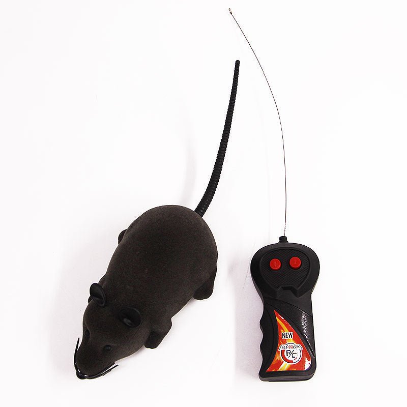New Flocking Electric Remote Control Simulation Funny Cat Mouse Color Box Packaging Cat Toy Pet Supplies Self-Contained Battery