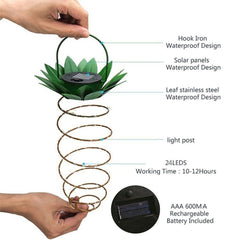 Outdoor Solar Light Waterproof Pineapple Shape Garden Solar Lamp String Chain Hanging Decoration