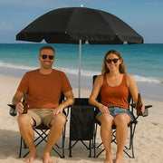 Portable Double Folding Beach Chair with Umbrella © Ⓢ