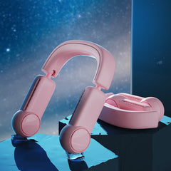 Portable Mini Neck Fan Portable Bladeless Fan USB Rechargeable Leafless Hanging Fans Air Cooler Cooling Wearable Neckband Fans